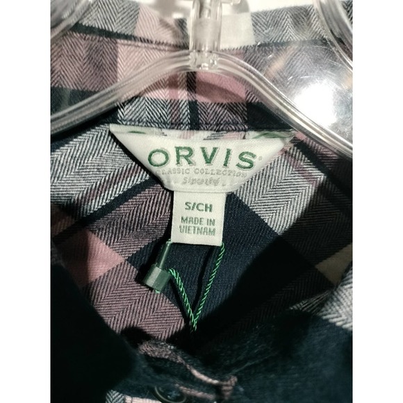 Orvis NWT black and Pink plaid flannel woman size small - Picture 10 of 10